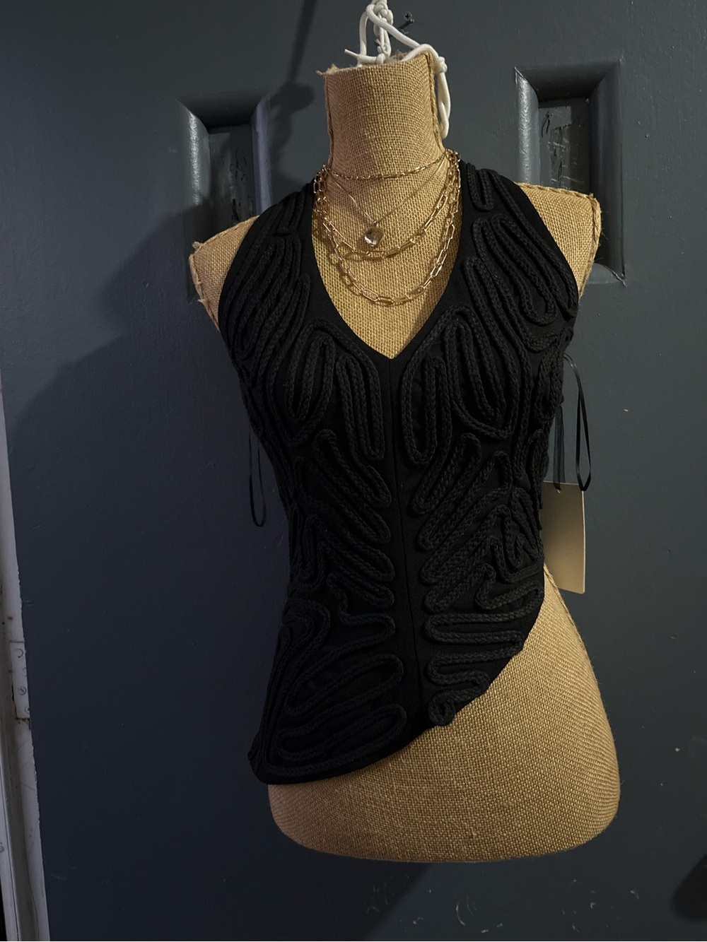 Sculpted Black V-Neck Women's Tank Top